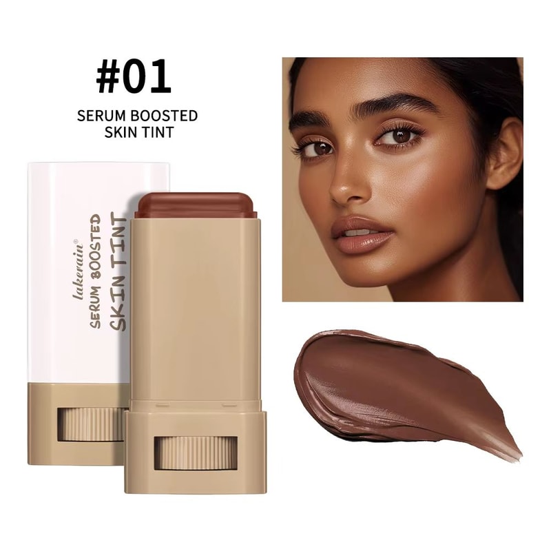 Serum Boosted Foundation Stick Hydrating Skin Tint Balm Silky Coverage Travel Makeup 7