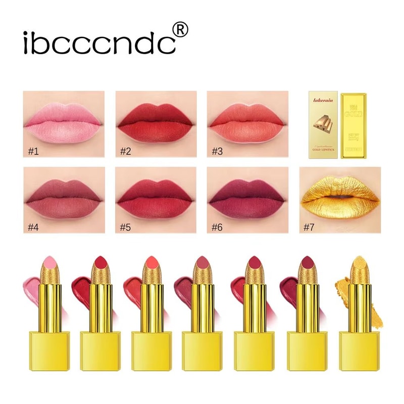 GoldenGlam Metallic Gold Lipstick Waterproof Shimmer Gold Lipstick With Long Lasting Glitter Finis 2