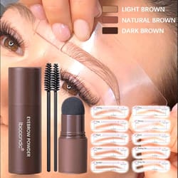 browperfect eyebrow stamp kit – waterproof brow stamp shaping kit with natural eyebrow stamp powder (3 shades)