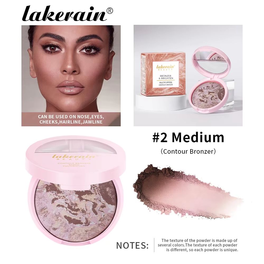 VelvetSculpt Baked Powder Foundation Oil Control Pressed Powder Bronzer With Radiant Contour Highl 6