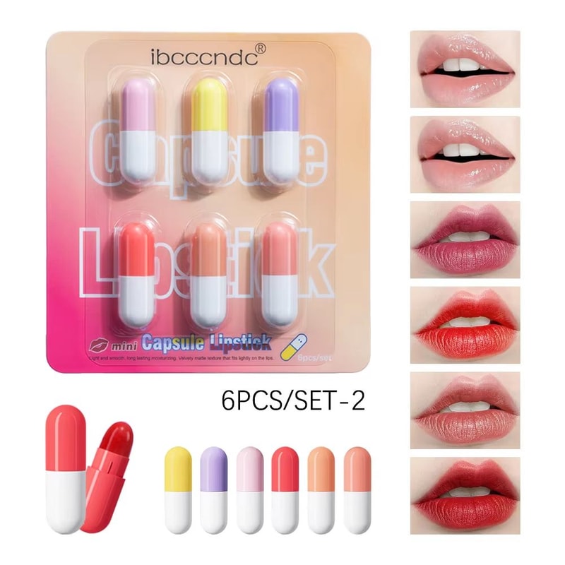 CapsuleCharm Mini Capsule Lipstick Set Moisturizing Capsule Lipstick Set With Waterproof Mini Lips 4