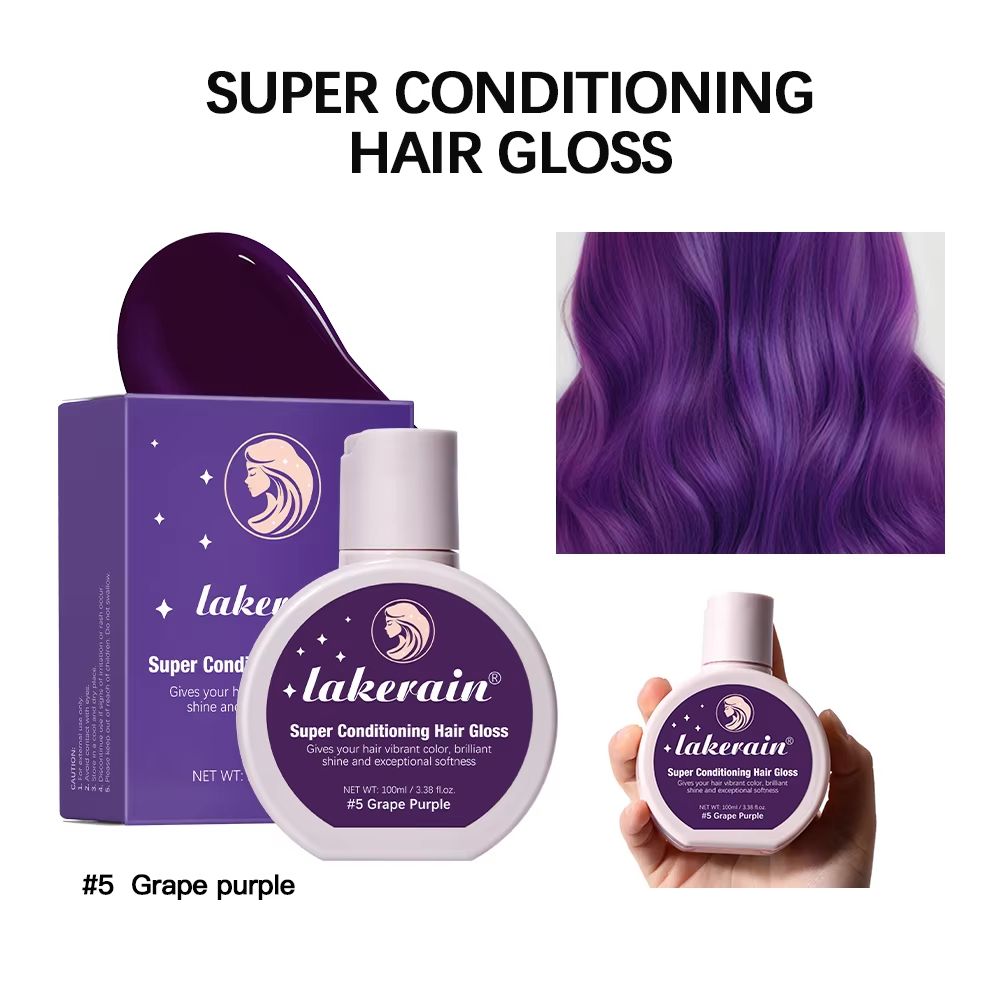 Super Gloss Hair Glaze Treatment Color Enhancing Hair Gloss Conditioner Semi Permanent Shine Boost 10