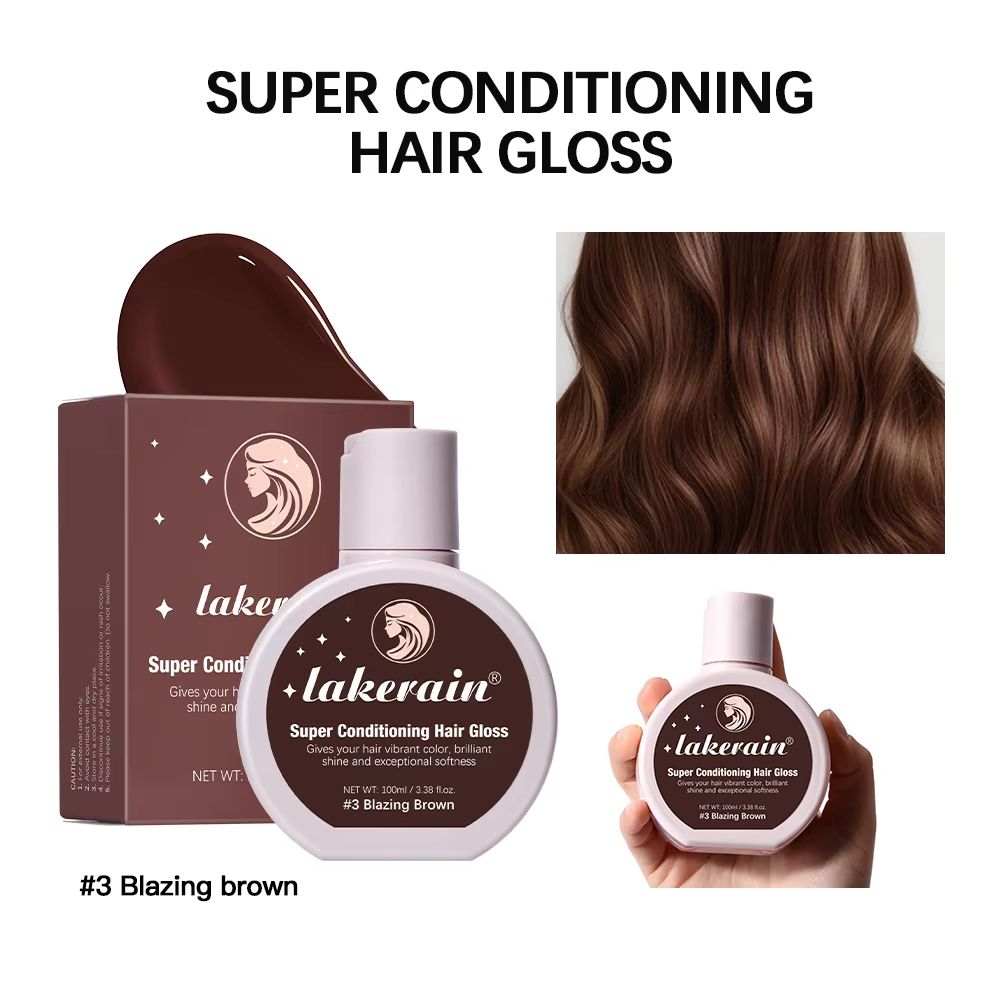 Super Gloss Hair Glaze Treatment Color Enhancing Hair Gloss Conditioner Semi Permanent Shine Boost 8
