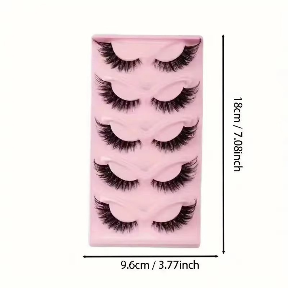 5 Pair Cat Eye Lashes Wispy Faux False Eyelashes For Eye Elongation And Natural Glam 2