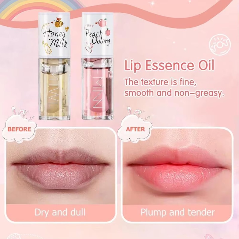 Kawaii Honey Peach Lip Oil Hydrating Lip Plumper Tint Serum 5ml 3