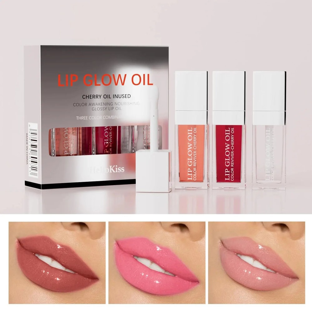 Crystal Jelly Lip Oil Set Hydrating Lip Plumper Gloss Tinted Lip Glow Collection 4