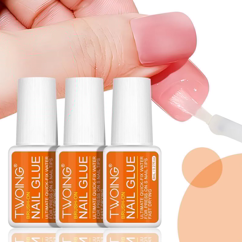 Twoing Waterproof Nail Glue Fast Dry Acrylic Nail Adhesive For Press On Fake Nails 0