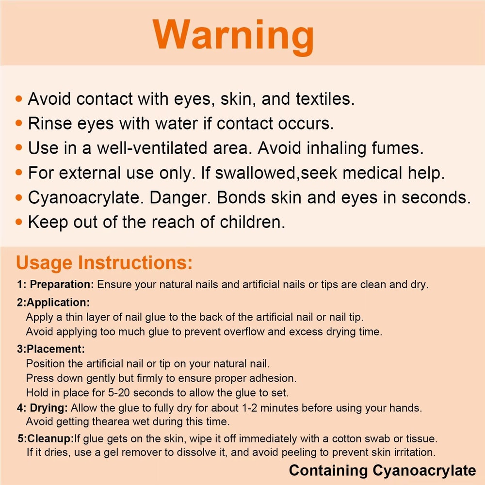 Twoing Waterproof Nail Glue Fast Dry Acrylic Nail Adhesive For Press On Fake Nails 1