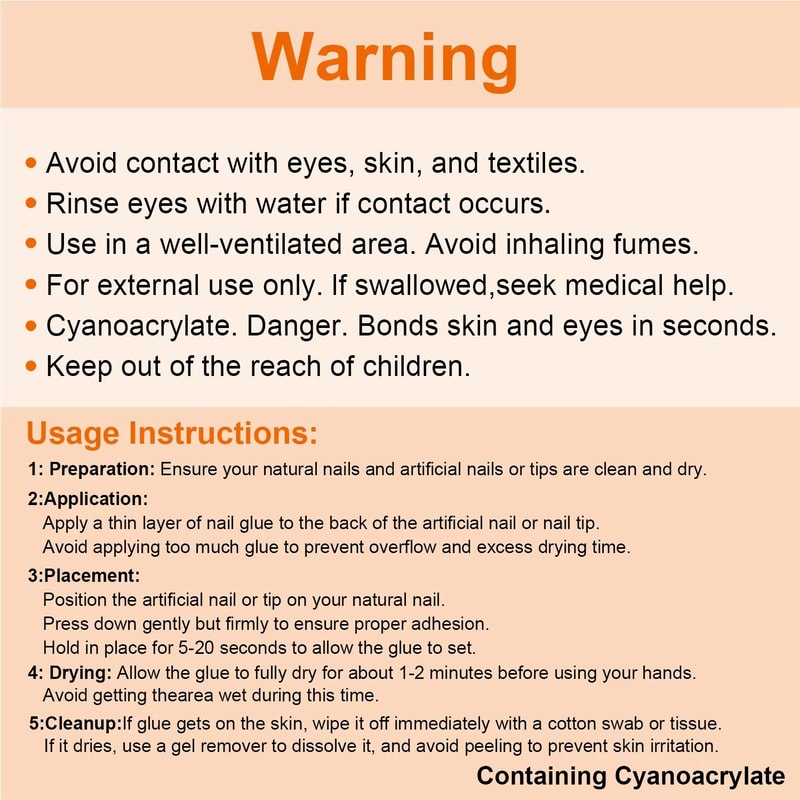 Twoing Waterproof Nail Glue Fast Dry Acrylic Nail Adhesive For Press On Fake Nails 1