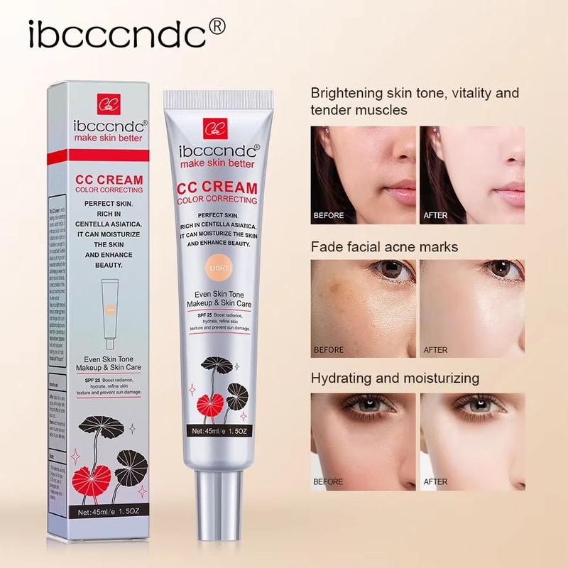 Waterproof CC Cream Moisturizing Color Correcting Cream Long Lasting Makeup Base 2