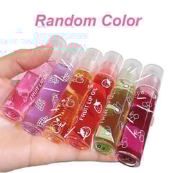 6 color roll on lip oil fruit essence hydrating lip balm gloss with mirror