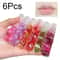6 Color Roll On Lip Oil Fruit Essence Hydrating Lip Balm Gloss With Mirror 12