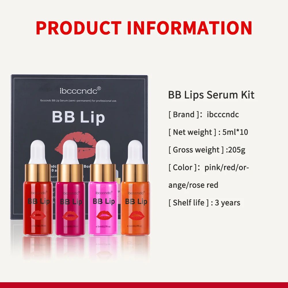 Korean BB Lips Ampoule Serum Starter Set Semi Permanent Lip Tint Serum Hydrating Lip Glow Kit 2