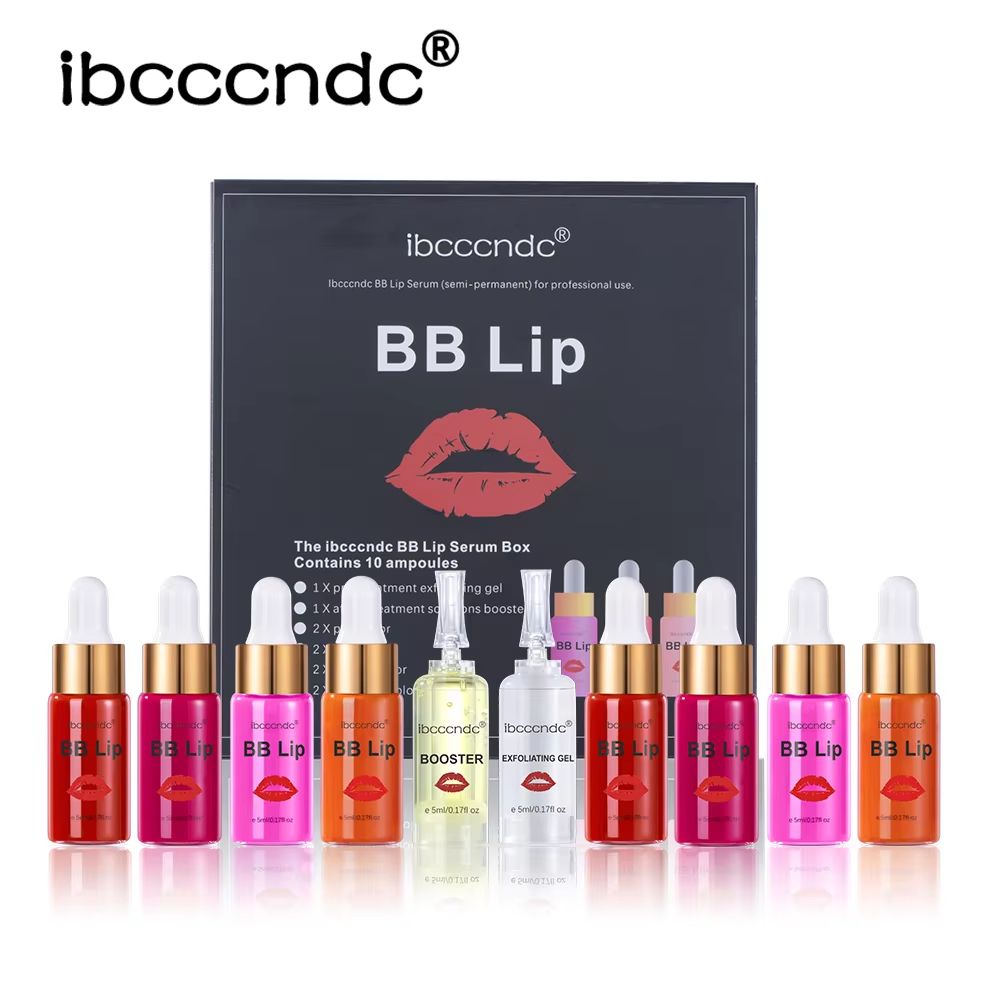 Korean BB Lips Ampoule Serum Starter Set Semi Permanent Lip Tint Serum Hydrating Lip Glow Kit 5
