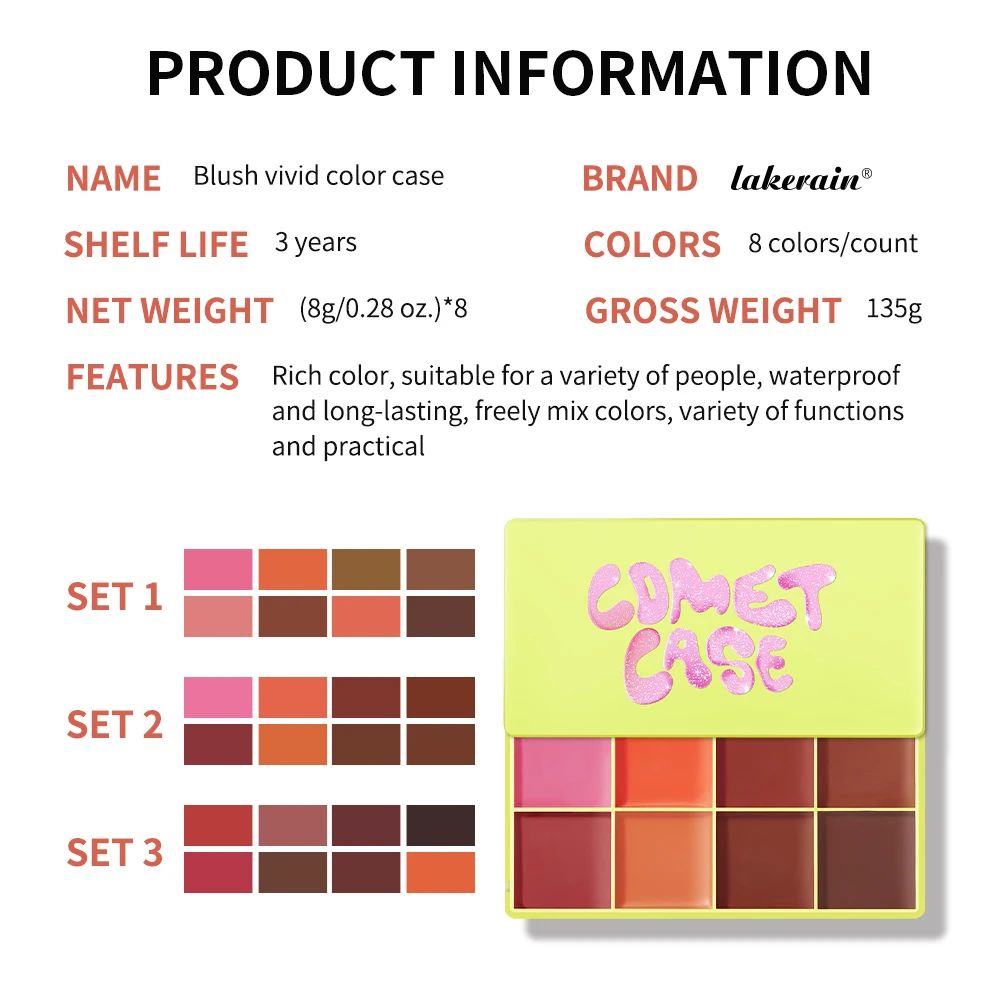 Curve Case Cream Blush Highlighter Palette Multi Use Eyebrow Cream Palette Matte Shimmer Face Kit 4