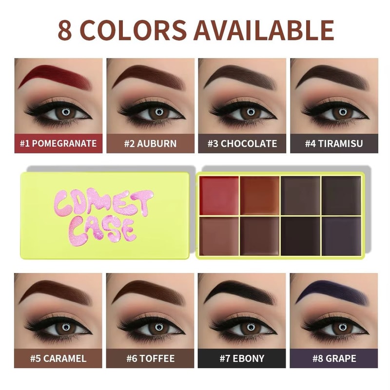 Curve Case Cream Blush Highlighter Palette Multi Use Eyebrow Cream Palette Matte Shimmer Face Kit 8