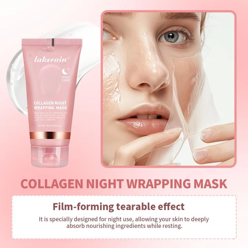 Korean Deep Collagen Peel Off Mask Anti Wrinkle Skin Tightening Face Mask Overnight Bio Wrap 4