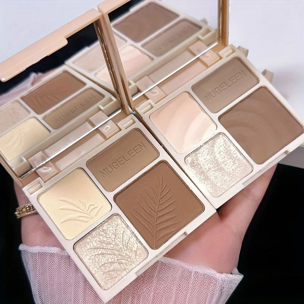 Matte Face Contour And Bronzer Palette Long Lasting Shading Highlight Powder 2