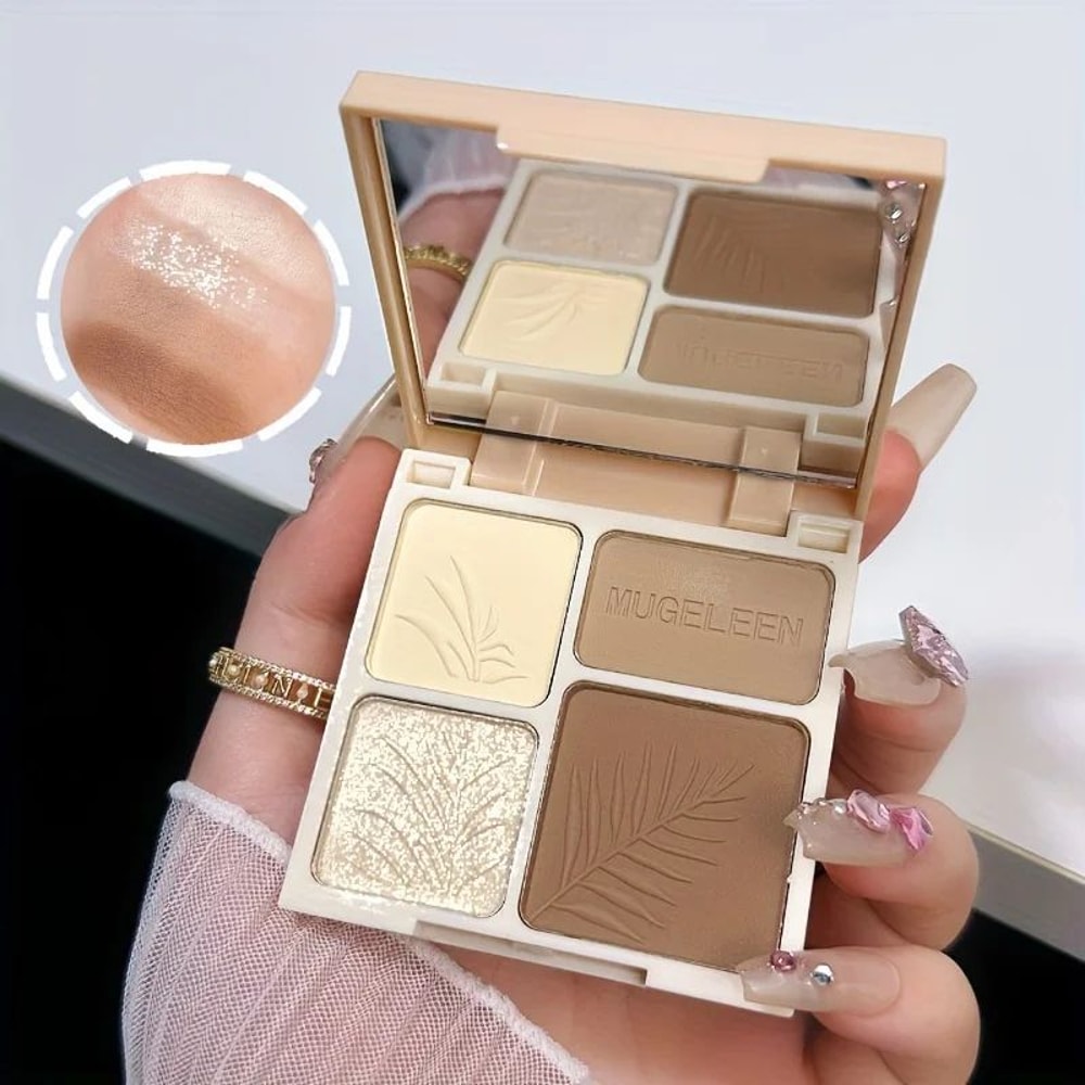 Matte Face Contour And Bronzer Palette Long Lasting Shading Highlight Powder 3