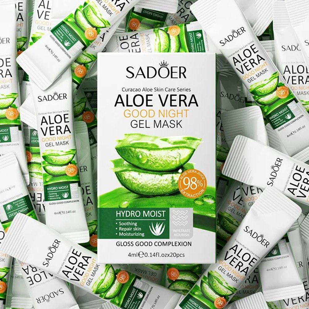 SADOER Aloe Vera Sleeping Mask 20pcs Overnight Hydrating Face Mask For Anti Aging And Skin Repair 0