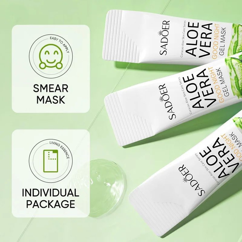 SADOER Aloe Vera Sleeping Mask 20pcs Overnight Hydrating Face Mask For Anti Aging And Skin Repair 2