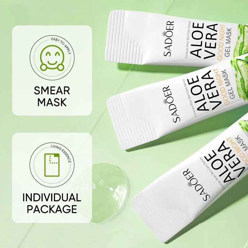 SADOER Aloe Vera Sleeping Mask 20pcs Overnight Hydrating Face Mask For Anti Aging And Skin Repair 2