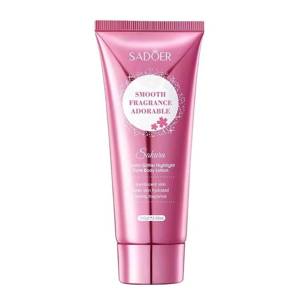 SADOER Sakura Body Lotion Shimmering Hydrating Body Cream With Floral Fragrance And Skin Brightenin 4