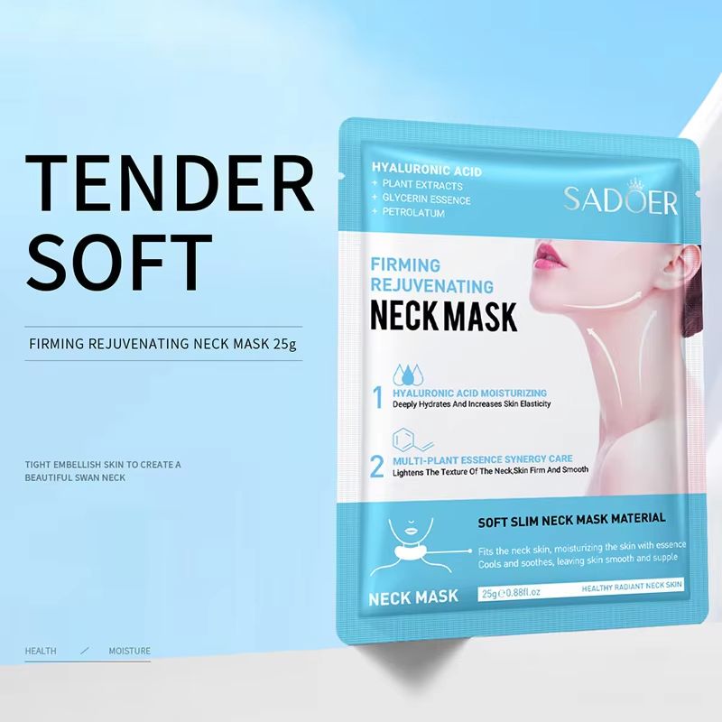 SADOER Hyaluronic Acid Neck Mask 20pcs Collagen Neck Mask For Firming Hydrating And Brightening Nec 1
