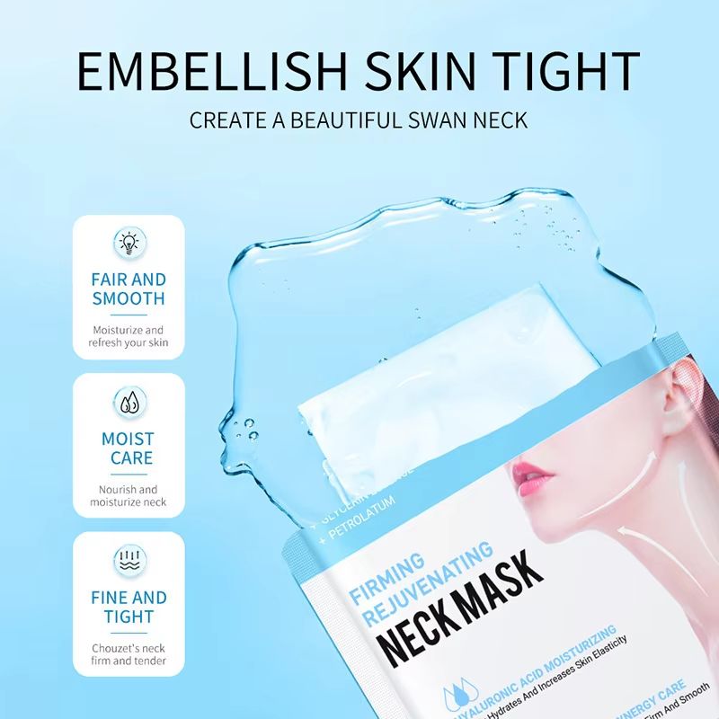 SADOER Hyaluronic Acid Neck Mask 20pcs Collagen Neck Mask For Firming Hydrating And Brightening Nec 2