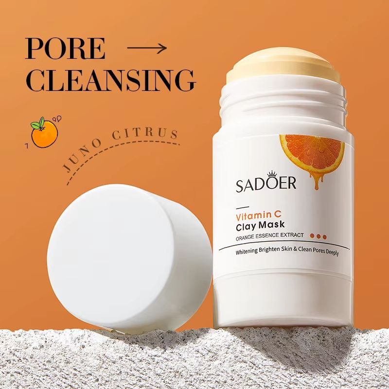SADOER Vitamin C Clay Mask Stick Deep Cleansing Pore Cleaning Mask For Blackhead Removal And Oil Co 1