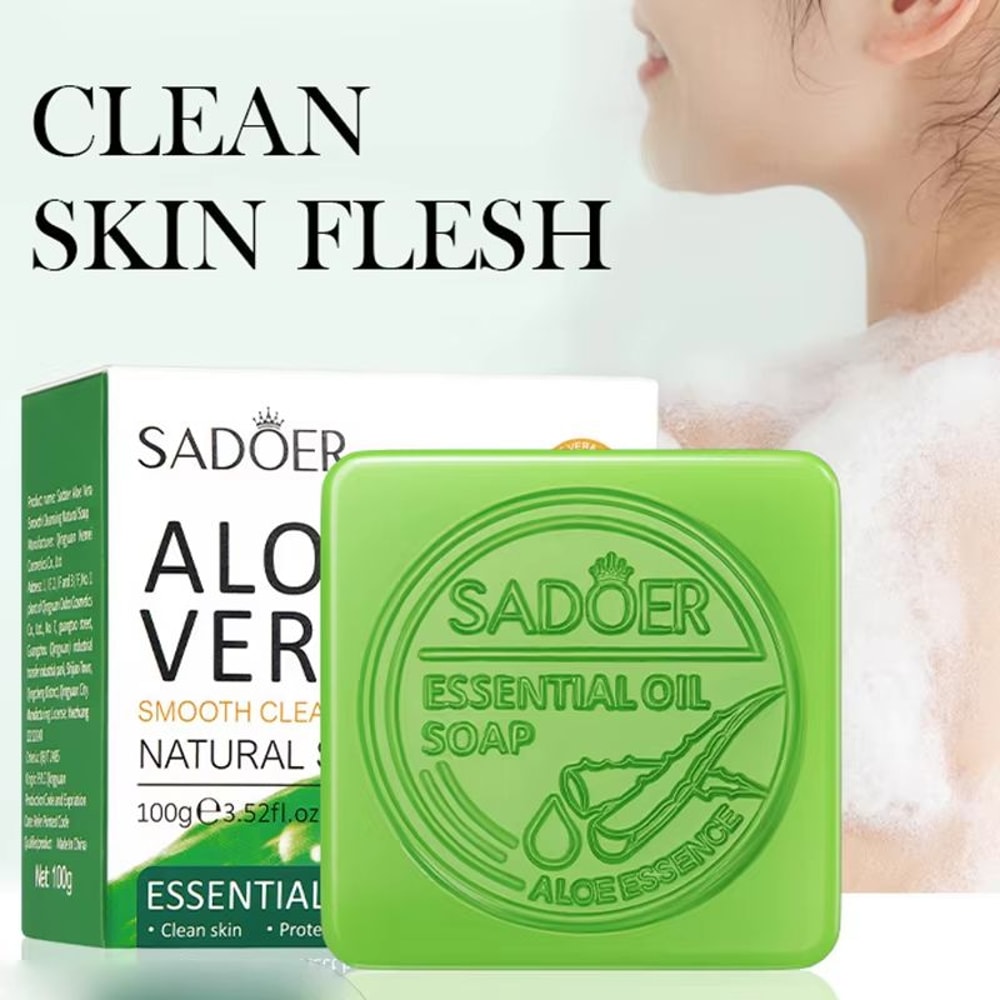 SADOER Aloe Vera Facial Soap Deep Cleansing Face Wash Soap For Hydrating And Oil Control 0