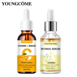 sadoer vitamin c retinol serum set hydrating anti aging face serum for fine lines and smooth radiant skin (2pcs)