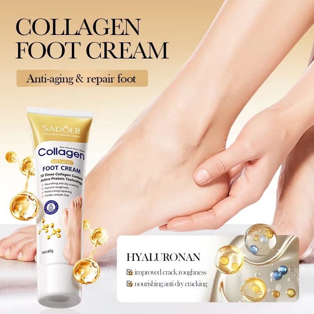 SADOER Collagen Foot Cream Deep Hydrating Foot Repair Cream For Cracked Heels And Soft Smooth Feet 2