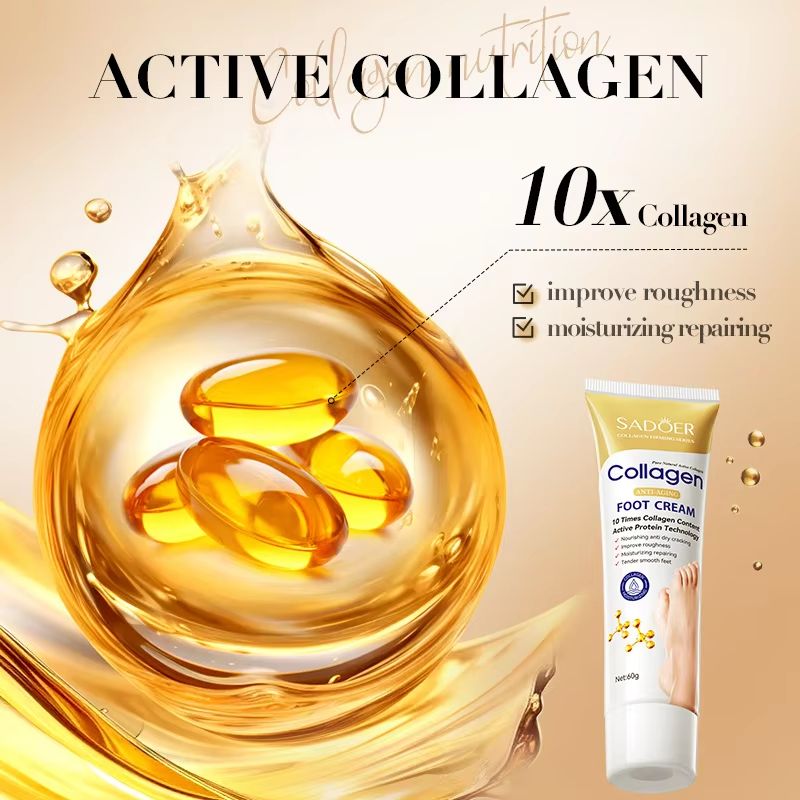 SADOER Collagen Foot Cream Deep Hydrating Foot Repair Cream For Cracked Heels And Soft Smooth Feet 3