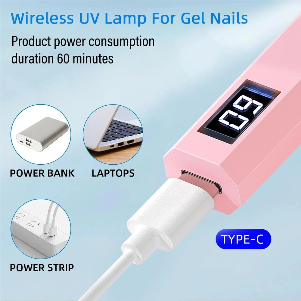 YIKOOLIN Handheld UV LED Nail Lamp Portable Gel Nail Dryer For Fast Nail Art Curing 2