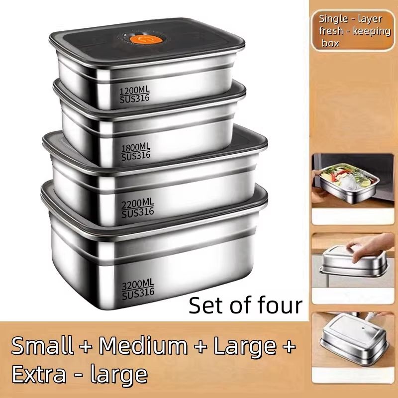 316 Stainless Steel Leak Proof Bento Lunch Box Food Storage Container 5