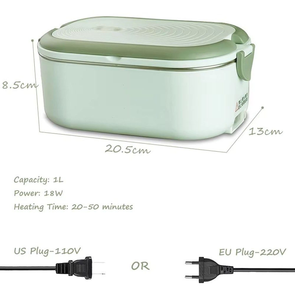 Portable Electric Lunch Box Food Warmer 3381 Fl Oz Stainless Steel Meal Container 1