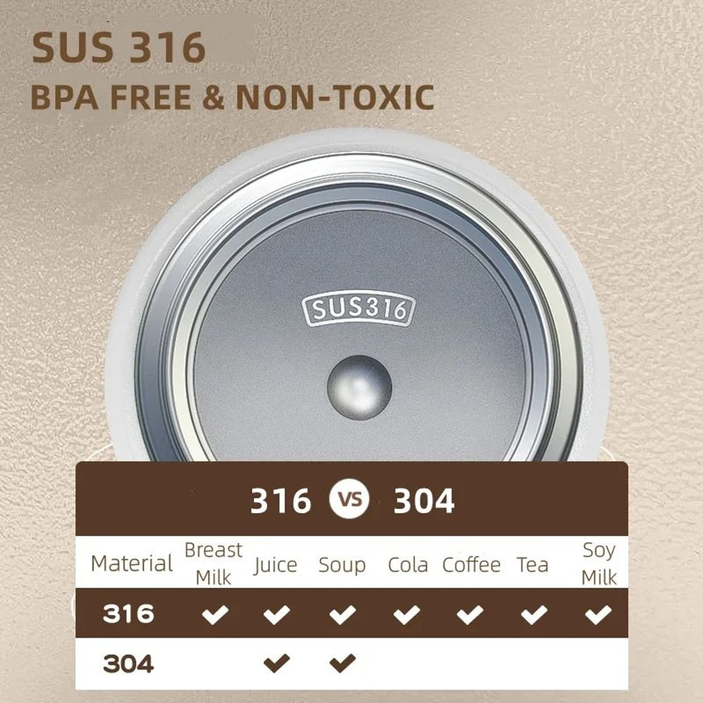 316 Stainless Steel Food Thermos With Spoon And Insulated Carry Bag 3