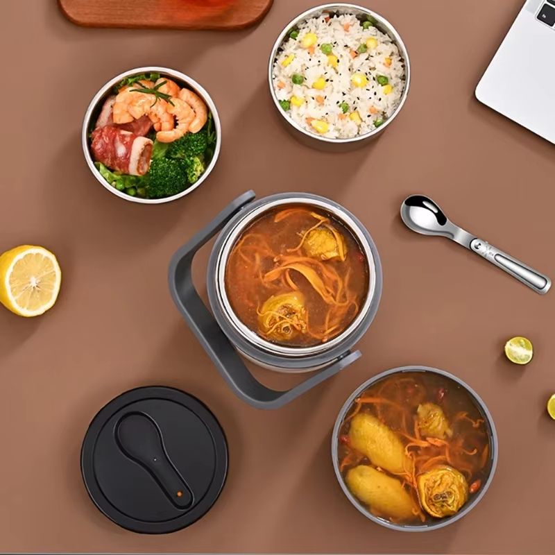 USB Heated Stainless Steel Lunch Box Food Warmer 149F Portable Bento Container 5
