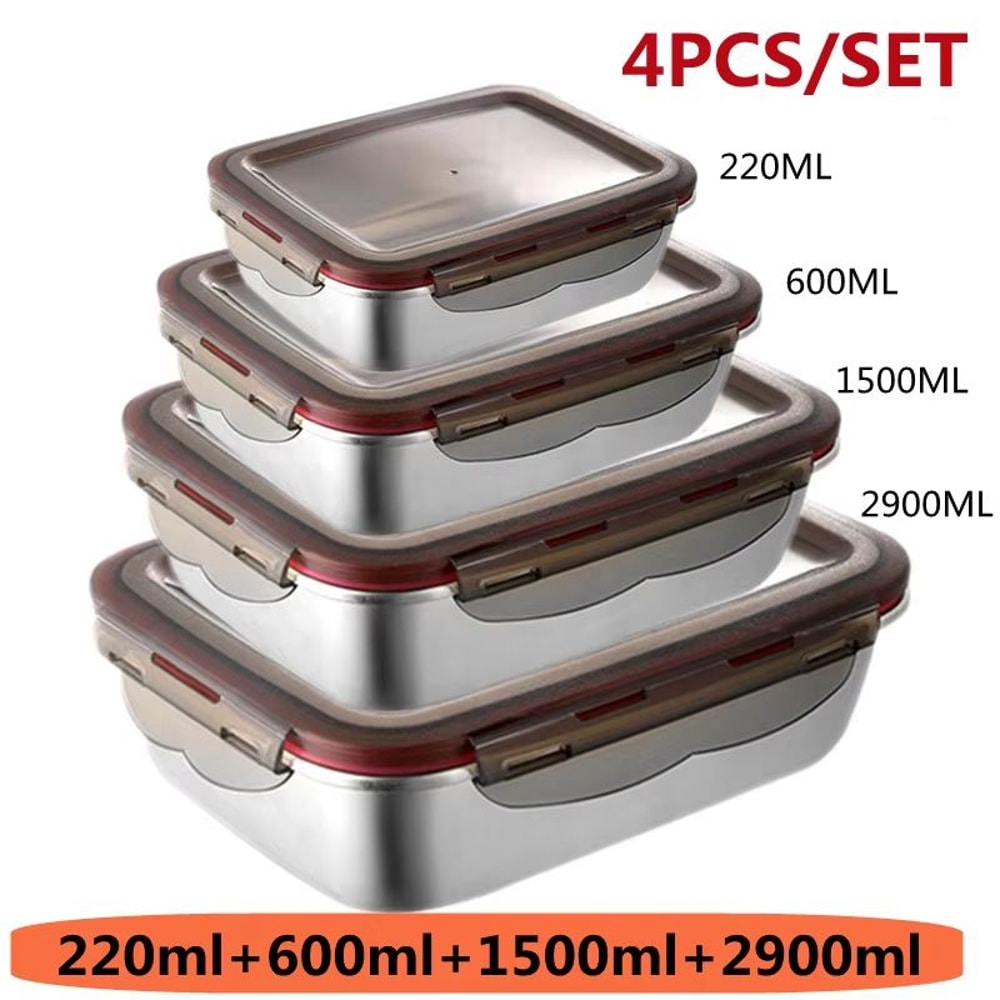 304 Stainless Steel Leakproof Bento Lunch Box Travel Food Storage Container 7