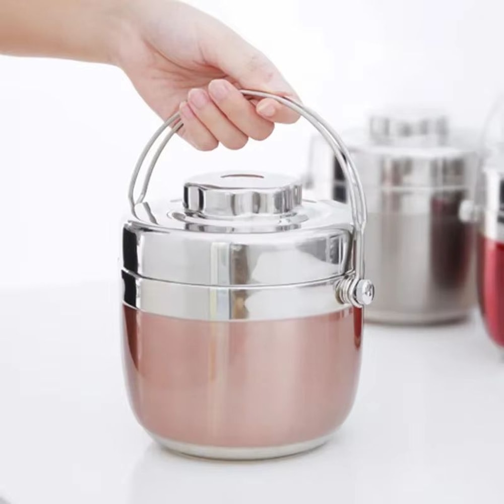 Stainless Steel Food Thermos Lunch Box With Bag And Tableware 0