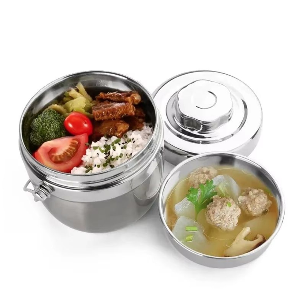 Stainless Steel Food Thermos Lunch Box With Bag And Tableware 3