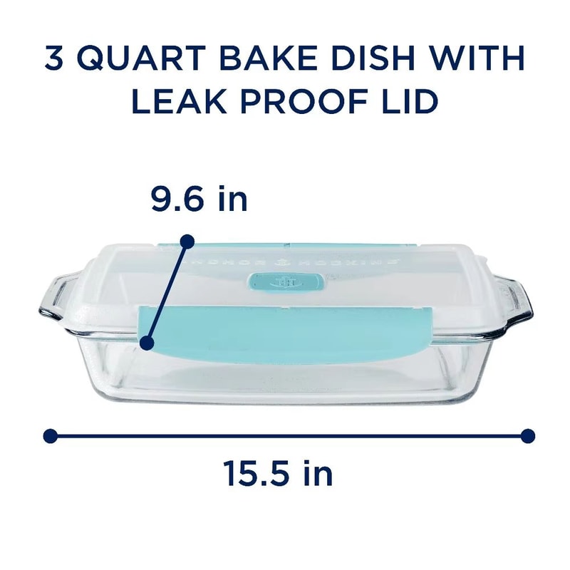 TrueLock 3 Quart Glass Baking Dish With Locking Lid And Steam Vent 2