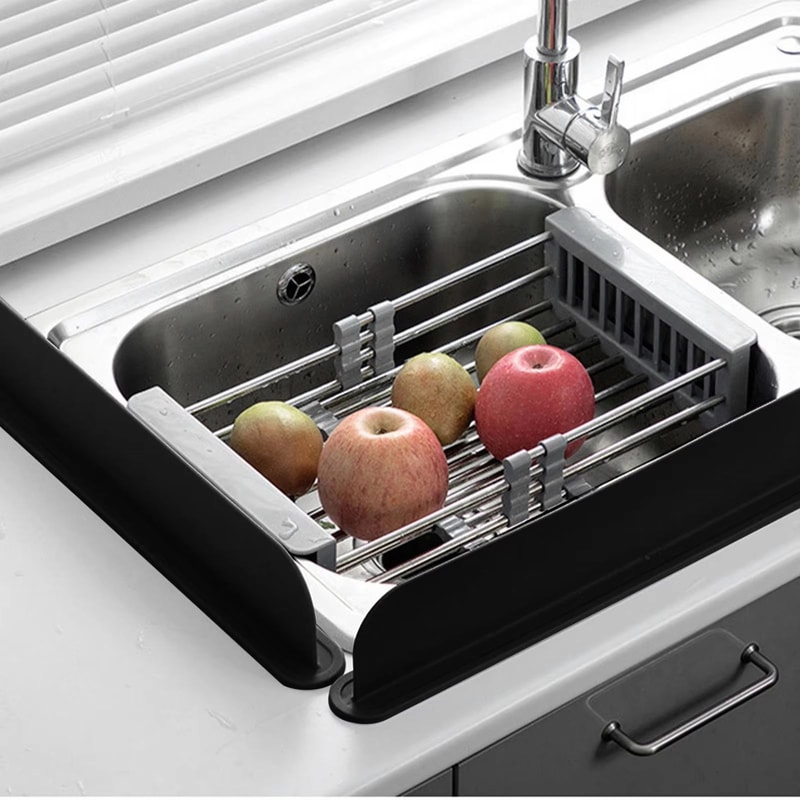 Silicone Kitchen Sink Splash Guard Water Barrier With Non Slip Adhesive Base 2