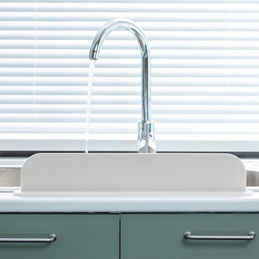 Silicone Kitchen Sink Splash Guard Water Barrier With Non Slip Adhesive Base 3