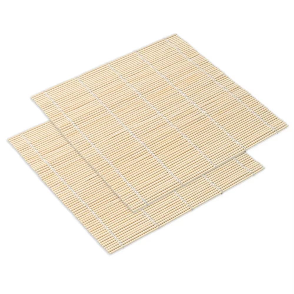 White Finish Bamboo Sushi Mat Non Stick Sushi Rolling Mat Japanese Style Makisu Sushi Roller 7