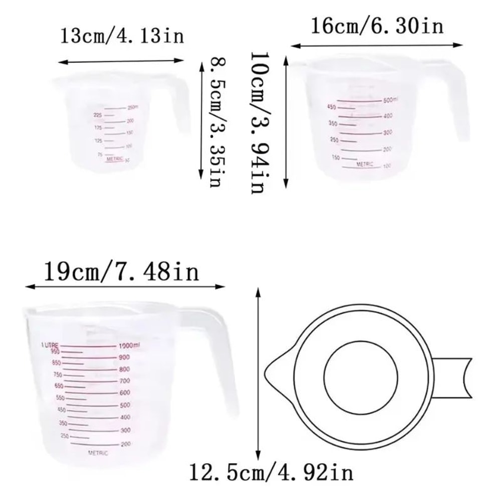 Clear Plastic Liquid Measuring Cup Beaker For Baking And Cooking 845 Fl Oz 1691 Fl Oz 3381 Fl Oz 5