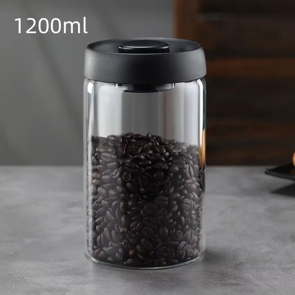 Vacuum Sealed Glass Coffee Bean Storage Jar With Manual Pump Lid 1691 Fl Oz To 3381 Fl Oz 8