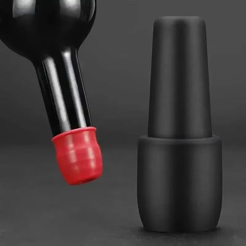 Universal Silicone Wine Bottle Stopper With Double Seal Leakproof Cap 4