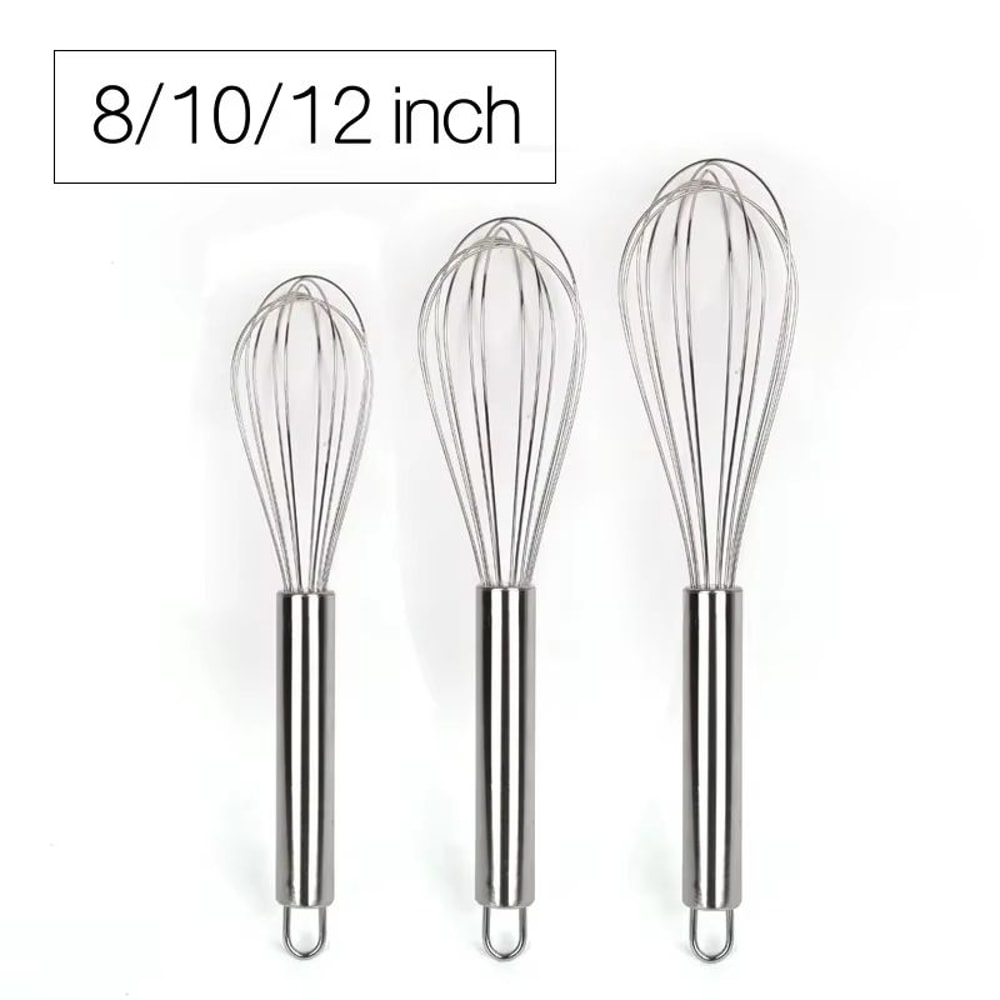 Stainless Steel Balloon Whisk Egg Beater For Baking And Cooking 6in 8in 10in 12in 10